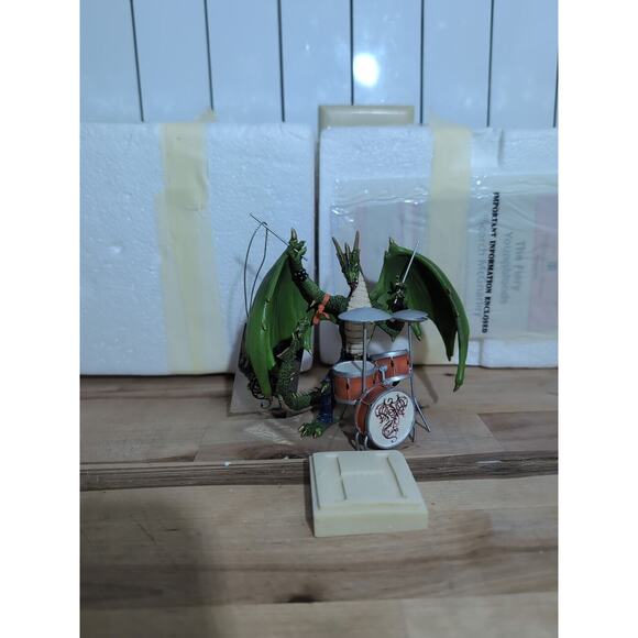 Scorch McGnarley Dragon Figurine, Fiery Youngbloods Drummer, Hamilton Collection - Picture 1 of 6